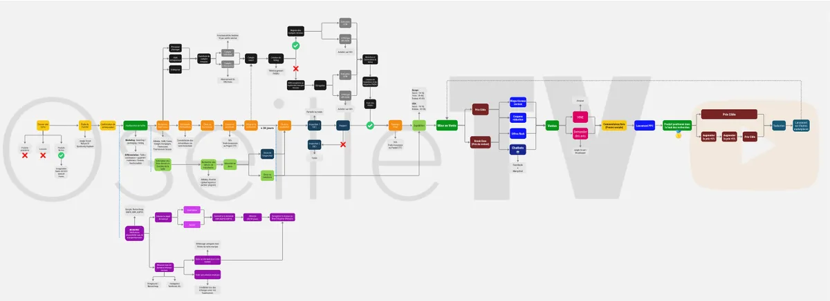 Aperçu de la mindmap : toutes les étapes du lancement sur une page
