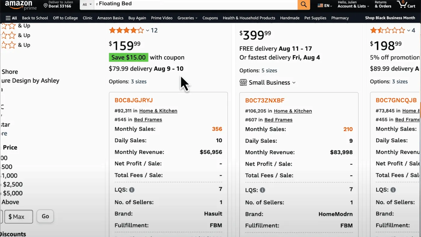 Résultats de recherche sur Amazon pour "Floating Bed"