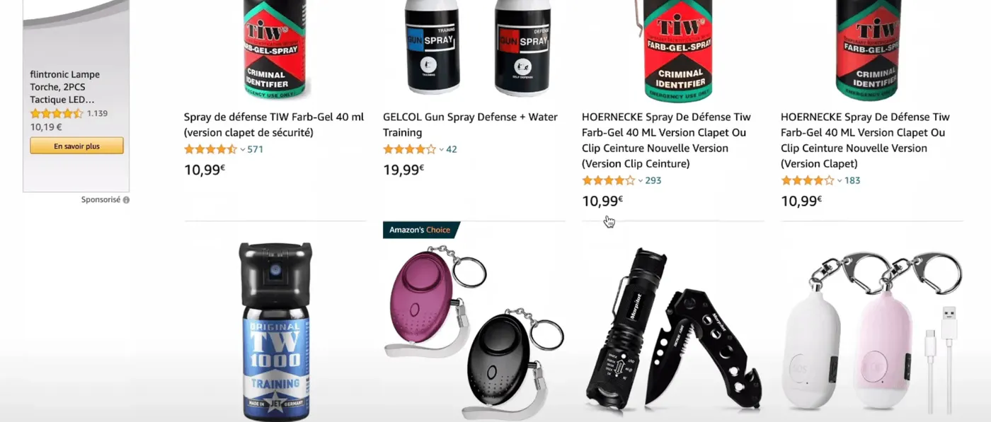 Résultats de recherches sur Amazon