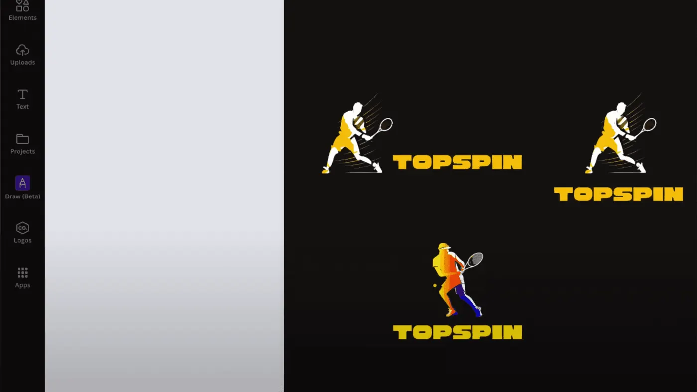 Variations de logos minimalistes pour une marque d'accessoires de tennis pour adultes