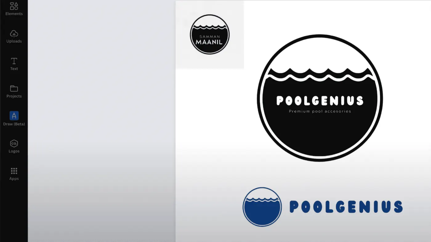 Logo minimaliste avec texte rond pour une marque aquatique