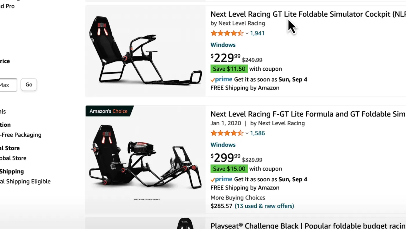 Sim Racing sur Amazon