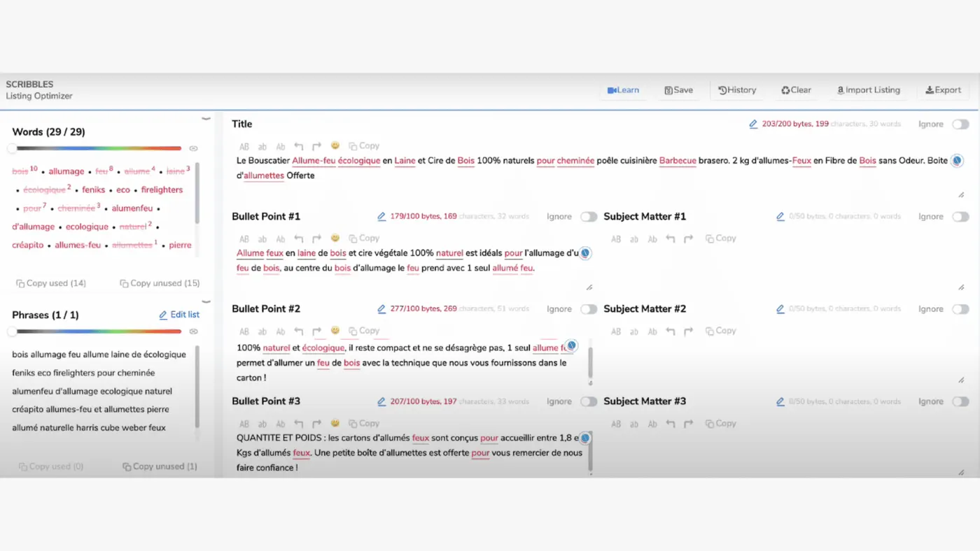 Helium 10 Scribbles outil idées listings product