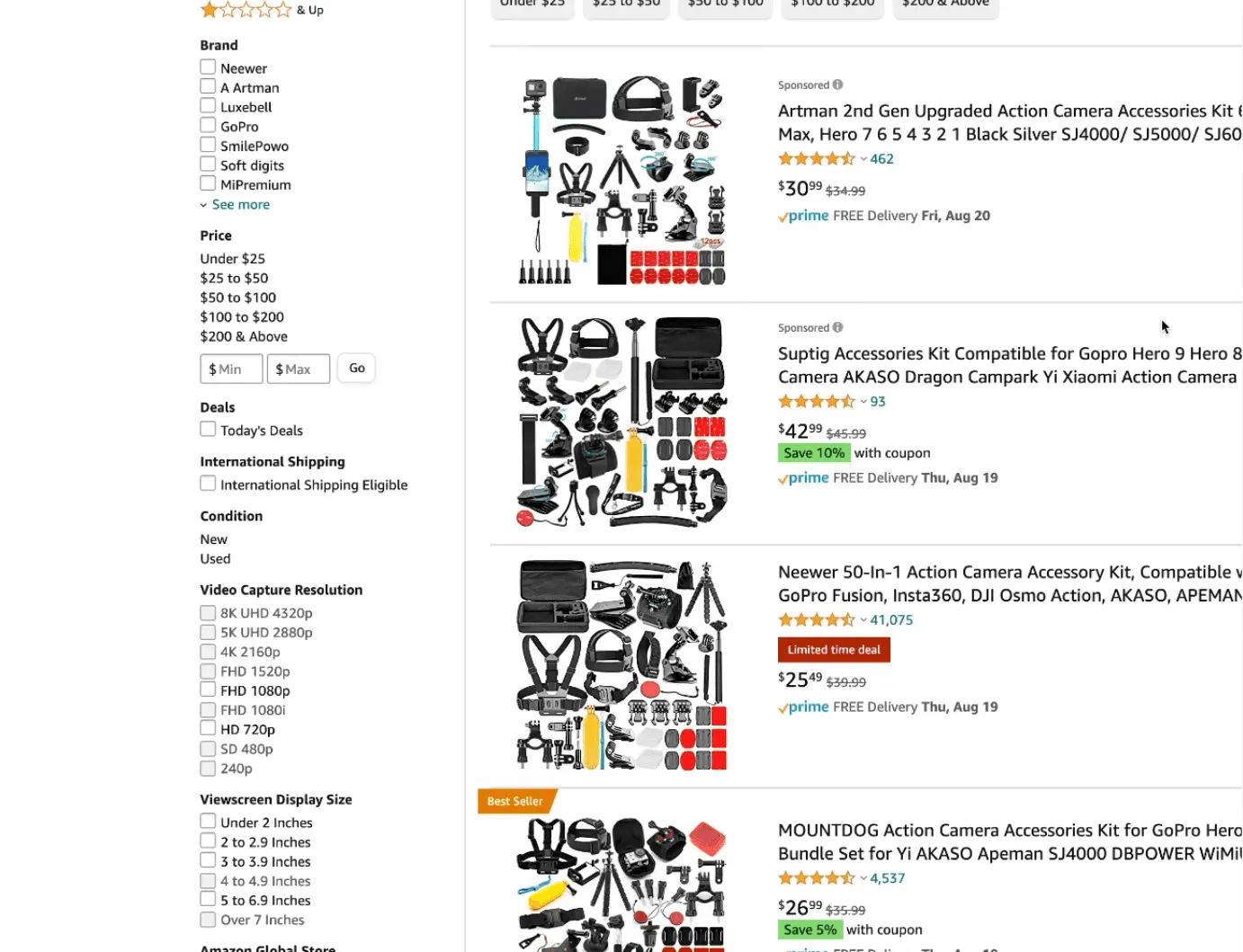 Produits identiques sur Amazon