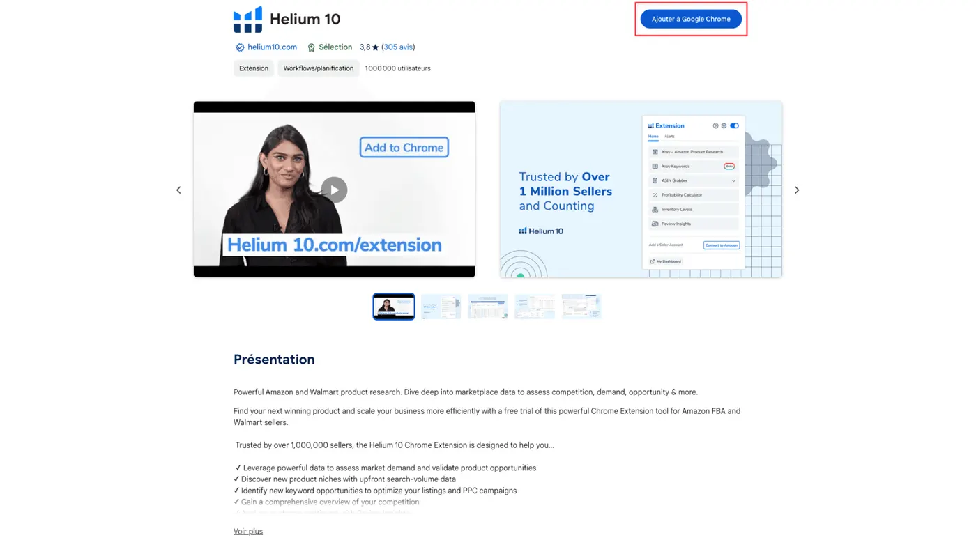 Installer l'Extension Helium 10 en 2024