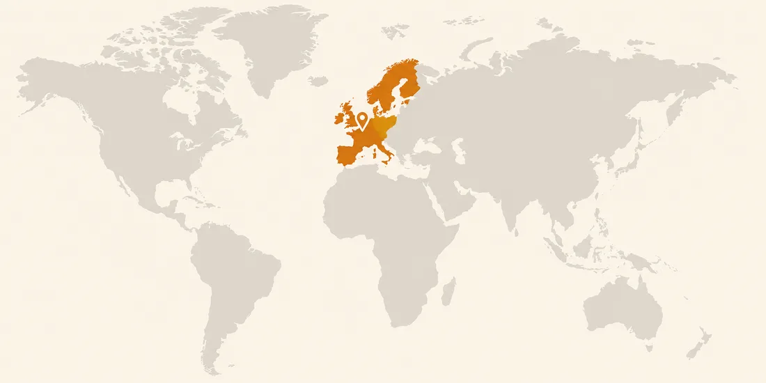 Carte illustrant l'option : Rester en Europe de l'Ouest